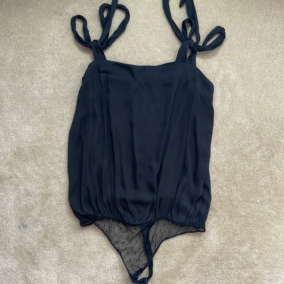 Fabrik Black Tie-Strap Bodysuit - Picture 1 of 2